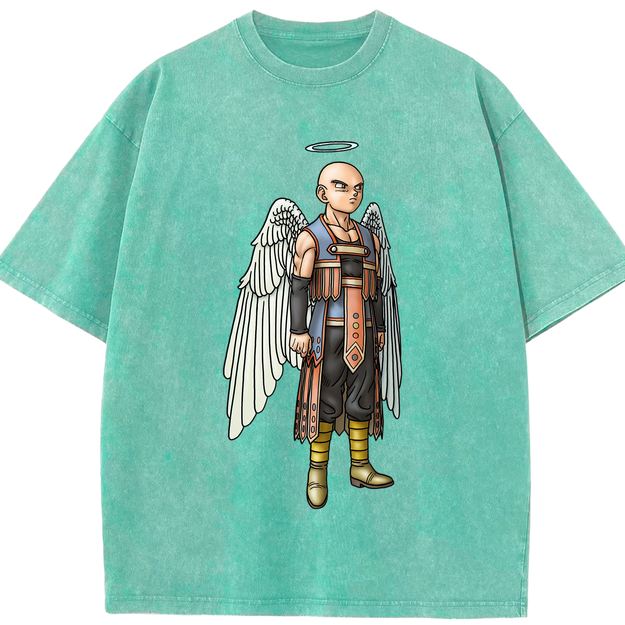 （画像用） ドラゴンクエスト Doragon Kuesuto Dragon Quest 綿100% ヴィンテージ風 半袖Tシャツ（フロントプリント）